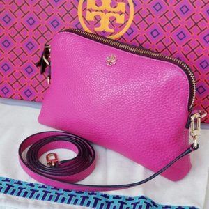 Tory Burch Kira Pebbled Leather Crossbody/Wallet